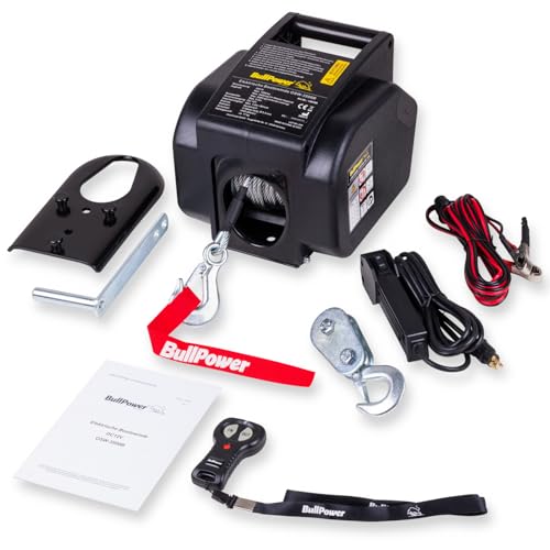 Mobile Seilwinde Bootswinde Elektrische Seilwinde Offroad Elektrowinde Motorwinde Seilzug 12V 3500lbs - 1588kg - OSW-3500B von BullPower