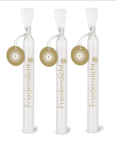 Kerze 'Wünschelicht 3er Set 'Friedenslicht' Golddruck - Bulla Design.. von Bulla Design Wortlicht