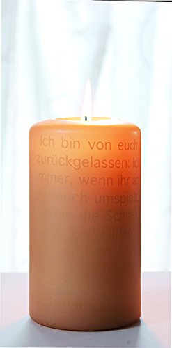 Wortlichtkerze Sinntexte TRAUER - ICH BIN VON EUCH GEGANGEN Bulla Design von Bulla Design Wortlicht