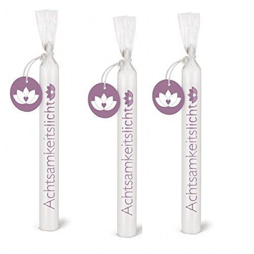 Wünschelicht Kerze ACHTSAMKEITSLICHTKerzenset 3er Set Bulla Design von Bulla Design Wortlicht
