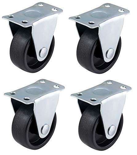 Bulldog Castors Bockrollen, 40 mm, Kunststoff, für Möbel, Geräte und Geräte, max. 100 kg pro Set, Schwarz, 4 Stück von Bulldog Castors