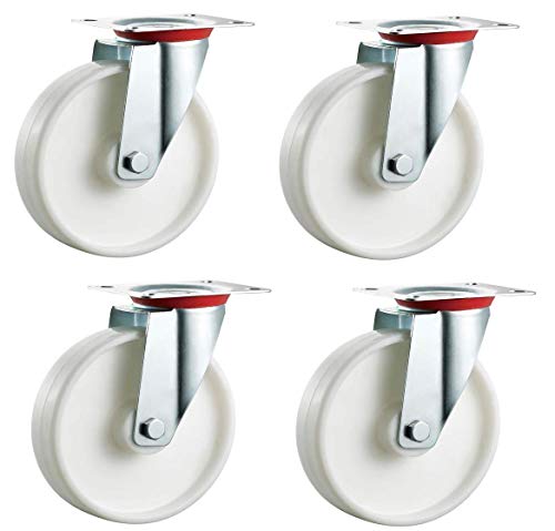 Bulldog Castors Lenkrollen aus Nylon, 125 mm, Befestigung an der Oberseite, robuste Rollen, max. 640 kg pro Set von Bulldog Castors