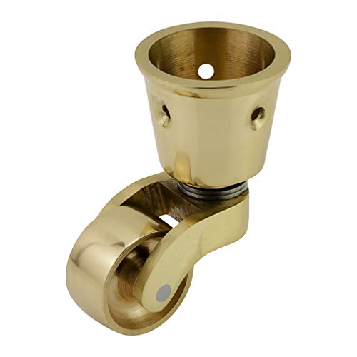 Lenkrolle aus massivem Messing mit 25 mm Rad (einteilig) – echtes massives poliertes Messing – Antik Vintage – Cup Style Fitting – Messing poliert – britisches Unternehmen von Bulldog Castors