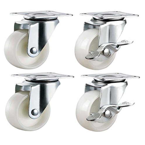 Menge. 4 x 50 mm Nylon Lenkrollen mit Bremsen ? Möbel, Appliance & Anlagen kleinen Rädern von Bulldog Rollen ? Max 110 kg pro Set von Bulldog Castors