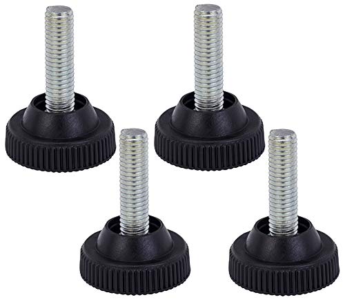 Verstellbare Stellfüße – Set mit 4 Stück – Gewinde M8 mit 30 mm Fußdurchmesser – ideal für Möbel, Geräte und kleine Geräte von Bulldog Castors