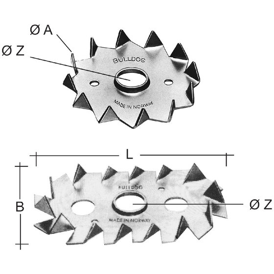 Bulldog® - einseitiger Scheibendübel, Stahl verzinkt, C2 117M20G-B von Bulldog