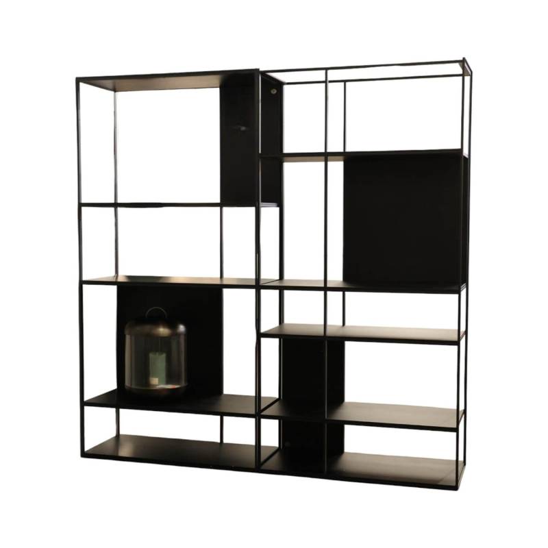 Regal Solid Rack Alteiche Schwarz Gebeizt Und Lackiert Feinstruktur Pulverbeschi... von Bullfrog