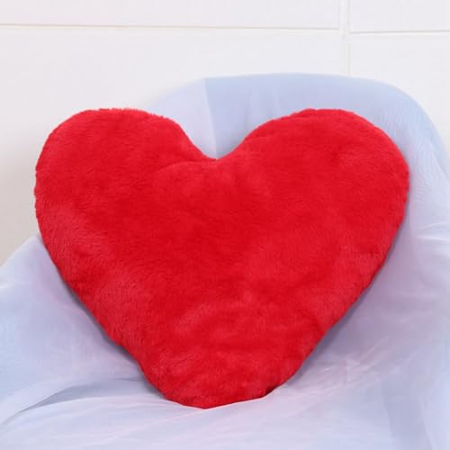 Bullpiano Herz-Dekokissen, 45 x 38 cm, rotes Plüschkissen, Liebes-Sofakissen, Herz-Plüschkissen, Valentinstag-Dekorkissen, weiße herzförmige Kissen, dekorative Kissen (C) von Bullpiano