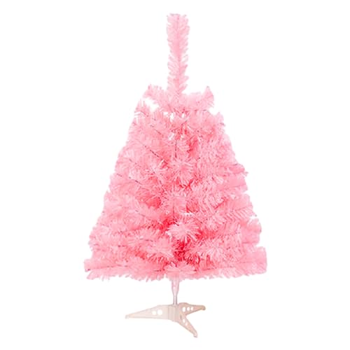 Bullpiano Tisch-Weihnachtsbaum, 45 cm Höhe, künstliche rosa Weihnachts-Kiefern mit Kunststoffständer, Tischdekoration, Weihnachts-Partyzubehör, Weihnachtsdekoration von Bullpiano