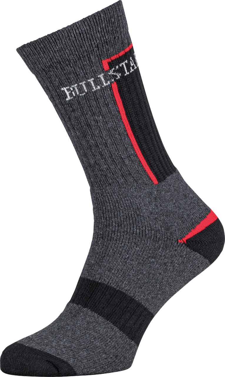 Bullstar Universalsocken Plus 2er Pack grau-rot von Bullstar