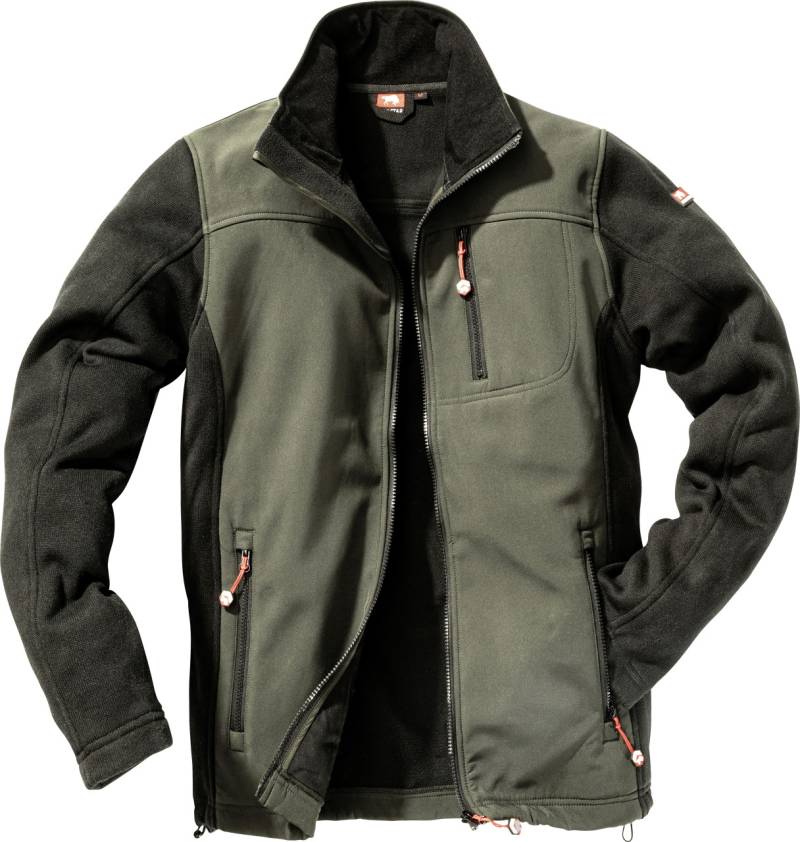 Strick-Softshelljacke WORXTAR oliv/schwarz von Bullstar