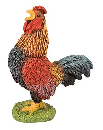 Bullyland 62315 - Spielfigur Hahn krähend, ca. 5,4 cm große Tierfigur, detailgetreu, PVC-frei, ideal als kleines Geschenk für Kinder ab 3 Jahren von Bullyland