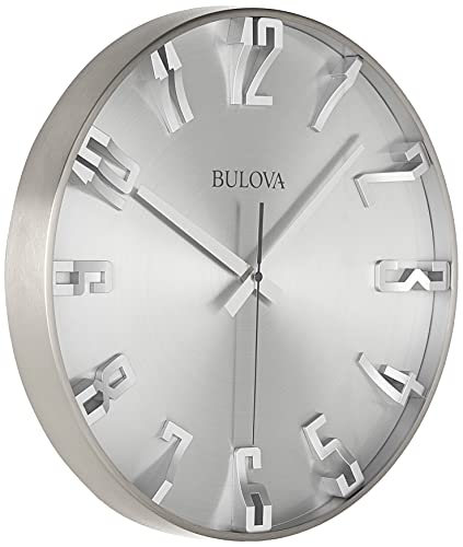 Bulova C4846 Regisseur Wanduhr, Metall, satiniertes Zinn von Bulova