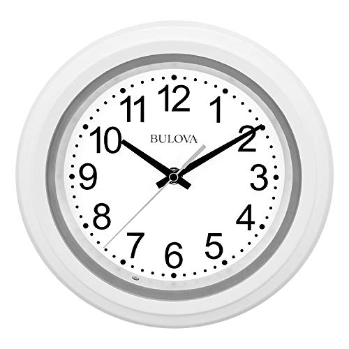 Bulova C4865 Wanduhr mit beleuchtetem Zifferblatt, 25,4 cm, Weiß Bulova C4865 Wanduhr mit beleuchtetem Zifferblatt, 25,4 cm, Weiß von Bulova
