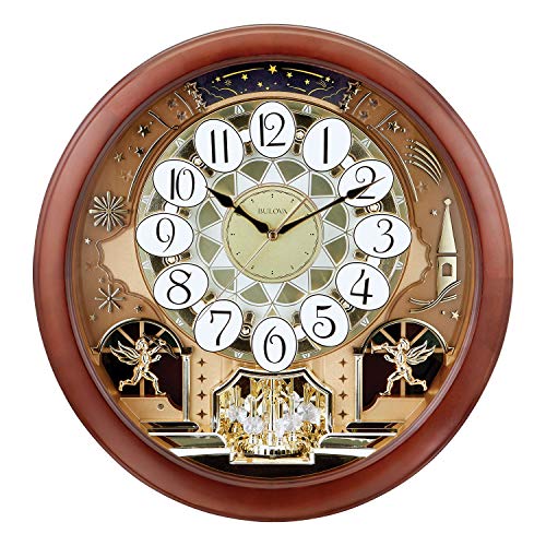 Bulova Dancing Tune Wanduhr mit Schlag und Glockenspiel, Kirschbraun von Bulova