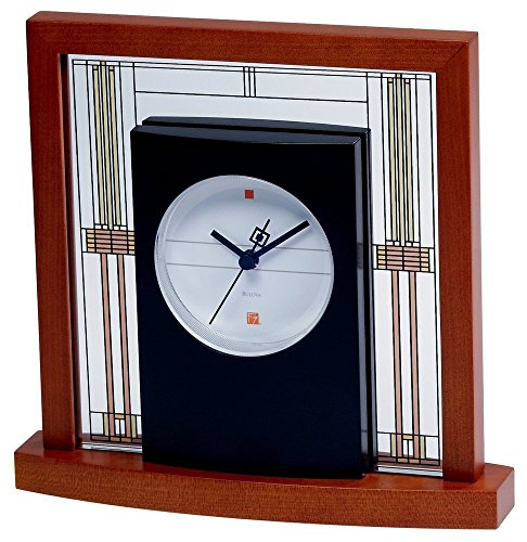 Bulova Willits Frank Lloyd Wright Tischuhr, Holz, helles Kirsch-Finish von Bulova