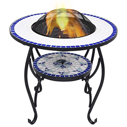 Bulufree Feuerschale Mosaik Feuerschale Fire Pit Feuerkorb Terrasse Feuerstelle für Heizung Blau und Weiß 68 cm Keramik Bulufree Feuerschale Mosaik Feuerschale Fire Pit Feuerkorb Terrasse Feuerstelle für Heizung Blau und Weiß 68 cm Keramik von Bulufree