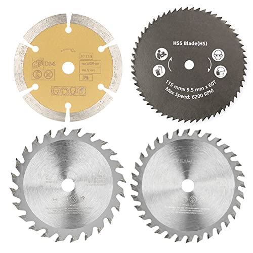 115 X 10 Mm Multifunktions-Hartmetall-SäGeblatt-Set mit 4 Kunststoff-SchneidbläTtern KreissäGeblatt von Bumdenuu