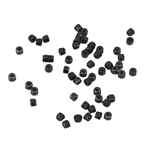 M2 Platte Nylock Nylon Einsatz Sechskantmuttern, Schwarz, 50 Stück von Bumdenuu