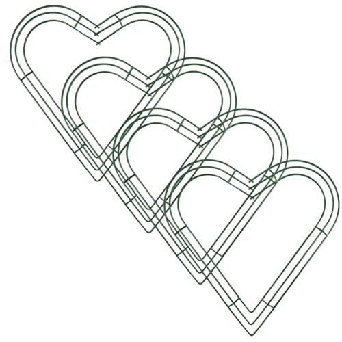Bumiva 4er-Pack -Metallkränze, 12, Herzförmiger Drahtkranzrahmen für Zuhause, Hochzeit, Valentinstag, DIY-Basteln von Bumiva