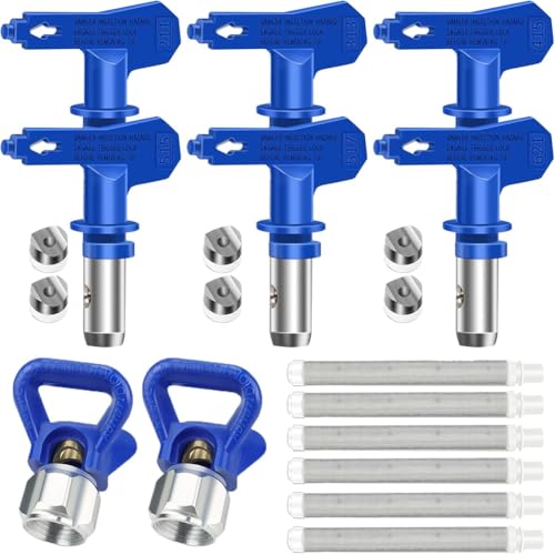 Bumiva Airless Farbspritzger?t Set 6 Airless Farbspritzd¨¹sen, 2 D¨¹sensch¨¹tzer und 6 Filter f¨¹r Bau, Zaun B von Bumiva