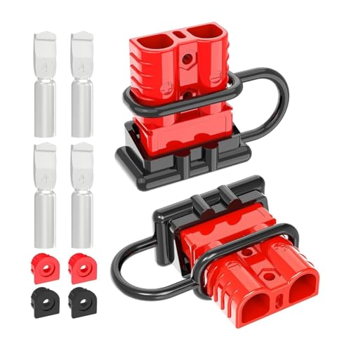 Bumiva Anderson-Stecker, 120 A, 2-6 Gauge, Batterie-Schnellanschluss, 12 V-36 V, Anderson-Stecker, Batteriekabel-Schnellanschluss (2 Stück) von Bumiva
