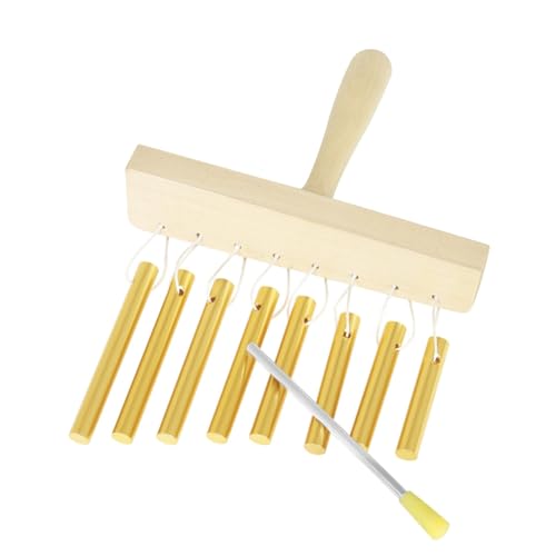 Bumiva Handheld 8 Note Glockenspiel mit Schläger für Ornament Professionelle Bühne Wind Chimes Musical Percussion Instrumente Gold von Bumiva