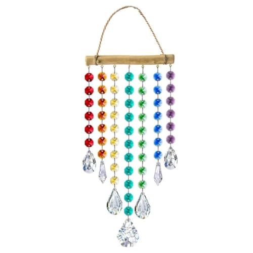 Bumiva Sonnenfänger mit Kristallen, Prisma-Sonnenfänger, Funkelnde Fensterkristalle, Regenbogenmacher, Heimdekoration für Den Innenbereich, B Bumiva Sonnenfänger mit Kristallen, Prisma-Sonnenfänger, Funkelnde Fensterkristalle, Regenbogenmacher, Heimdekoration für Den Innenbereich, B von Bumiva
