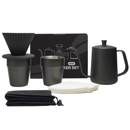 Bumiva Tragbares Filterkaffee-Br¨¹hset - DIY-Latte-Utensilien, Handgefertigte Kaffeekanne in Geschenkbox f¨¹r Zuhause und das B¨¹ro Bumiva Tragbares Filterkaffee-Br¨¹hset - DIY-Latte-Utensilien, Handgefertigte Kaffeekanne in Geschenkbox f¨¹r Zuhause und das B¨¹ro von Bumiva