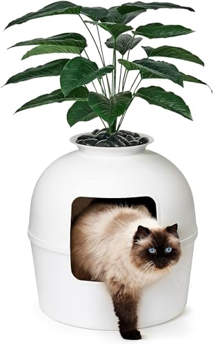 Geheime Katzentoilette von Bundle & Bliss - Verstecktes Katzenklo Gehege, patentiertes Design mit Geruchskontrolle, inklusive Kunstpflanze, Kohlefilter und echten Steinen, lebendiges Weiß Geheime Katzentoilette von Bundle & Bliss - Verstecktes Katzenklo Gehege, patentiertes Design mit Geruchskontrolle, inklusive Kunstpflanze, Kohlefilter und echten Steinen, lebendiges Weiß von Bundle & Bliss
