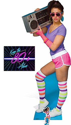 Fan Pack - 1980s Neon Boombox Mädchen Lebensgrosse und klein Pappfiguren / Stehplatzinhaber / Aufsteller - Enthält 8X10 (25X20Cm) starfoto von BundleZ-4-FanZ Fan Packs