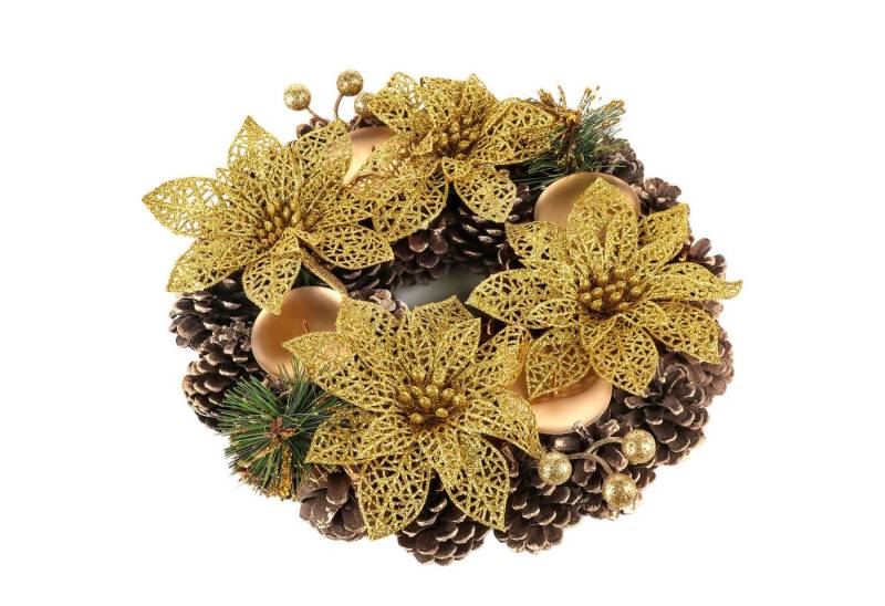 Bundviel Adventskranz Adventskranz, Adventsgesteck Weihnachtsgesteck, Holz rund Ø 30cm Bundviel Adventskranz Adventskranz, Adventsgesteck Weihnachtsgesteck, Holz rund Ø 30cm von Bundviel