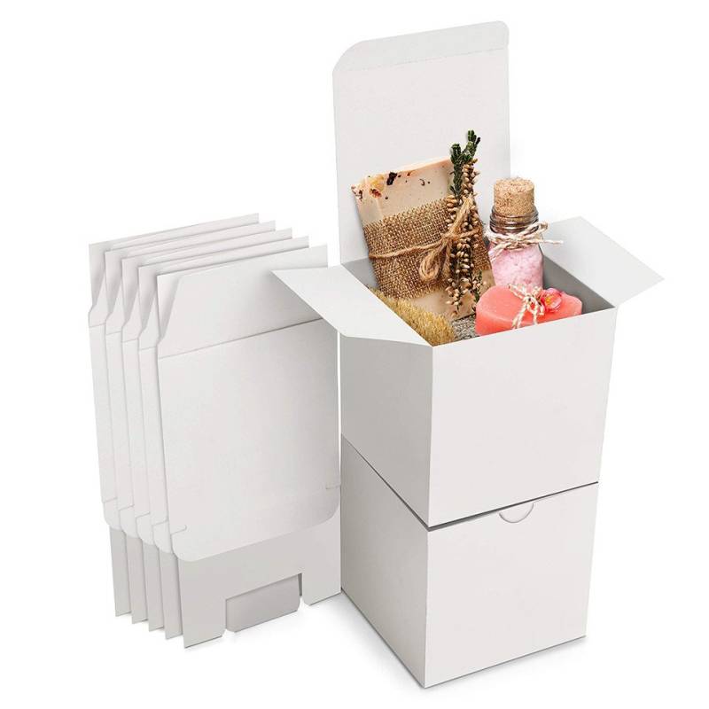 Bundviel Aufbewahrungsbox Karton Geschenkboxen Weiß (24 Stk) - Schachteln 7x7x7cm von Bundviel