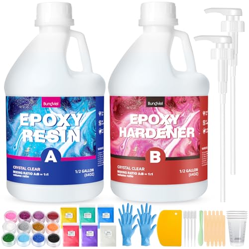 Epoxidharz Set 3788ml Profi Großpackung Kristallklar, 1:1 nach Volumen, Transparent Epoxidharz mit,Blasenfrei Für Flusstische, Bartheken & große Kunstprojekte Epoxidharz Set 3788ml Profi Großpackung Kristallklar, 1:1 nach Volumen, Transparent Epoxidharz mit,Blasenfrei Für Flusstische, Bartheken & große Kunstprojekte von Bundviel