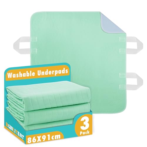 Inkontinenzunterlage waschbar 86x91 cm mit 4 stabilen Griffen, 3er-Set– Lagerungshilfen für Senioren, Bettlägerige und Menschen mit Behinderung, Transferhilfe, Matratzenschutz, wasserdicht. Inkontinenzunterlage waschbar 86x91 cm mit 4 stabilen Griffen, 3er-Set– Lagerungshilfen für Senioren, Bettlägerige und Menschen mit Behinderung, Transferhilfe, Matratzenschutz, wasserdicht. von Bunlitent