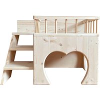 Kaninchenhaus Mit Treppe & Geländer | Zwergkaninchen Haus Balkon Kaninchen Villa Holz Häuschen Indoor Für Herz von BunnyLoveOnlineshop