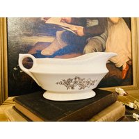 Vintage Keramik Weiße Sauciere Mit Gold Blumen Design/7.75 "Auslauf Zum Griff von BunnyworkshopDesign