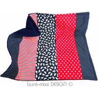 Decke, Kuscheldecke, Zauberhafte Babydecke, Maritim, Segelboote, Blau Weiß Rot, 60x70cm, Handmade By Buntmixxdesign von BuntMixxDesign