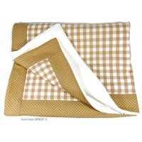 Kuscheldecke 100 % Baumwolle Vichykaro Mini-Pünktchen Weiß Beige, Handmade By Buntmixxdesign © von BuntMixxDesign