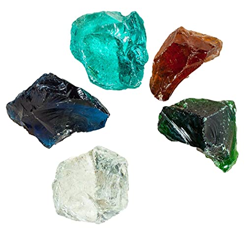 Bunte-Gartenwelt 10kg Farbenmischung Muster Glasbrocken Gartendekoration Glasstein Glasbruch Glass stone Dekoglas Außen (80-120mm) von Bunte-Gartenwelt