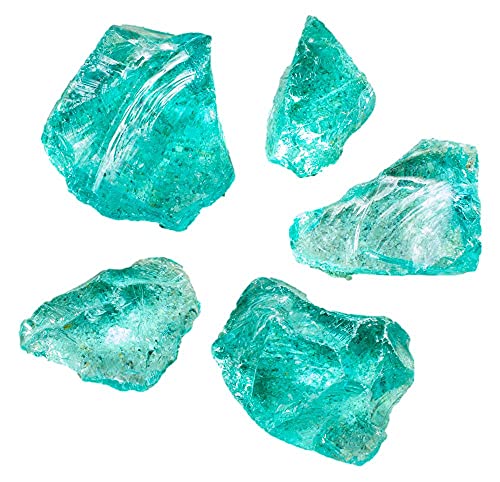 Bunte-Gartenwelt Glasbrocken Gartendekoration Glasstein Glasbruch türkis Glass stone 40-80mm Glasdeko Außendeko (25) von Bunte-Gartenwelt