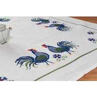 Tischdecke Handarbeit Bunter Hahn von BunteSchatzkiste24