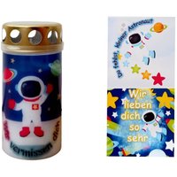 Grabkerze Astronaut Grablicht Sternenkinder 19 von BunterGrabschmuck