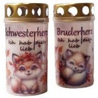 Grabkerze Bruderherz Schwesterherz H7 Grabkerze Bruderherz Schwesterherz H7 von BunterGrabschmuck