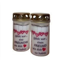 Grabkerze Freundin Freund Trauerlicht von BunterGrabschmuck