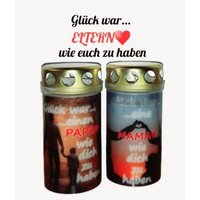 Grabkerze Grablicht Trauerlicht Mama Papa von BunterGrabschmuck