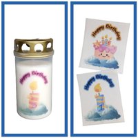 Grabkerze Sternenkind Geburtstag G2 von BunterGrabschmuck