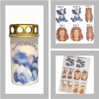 Grabkerze Sternenkind Waldtiere Waschbär Hase Eule Rehkitz Fuchs Dachs Bär Igel 13 Grabkerze Sternenkind Waldtiere Waschbär Hase Eule Rehkitz Fuchs Dachs Bär Igel 13 von BunterGrabschmuck