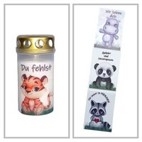 Grabkerze Sternenkind Wildtiere Trauergeschenk 4 von BunterGrabschmuck