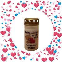 Grabkerze Teddy Mit Herz Sternenkind 32 von BunterGrabschmuck